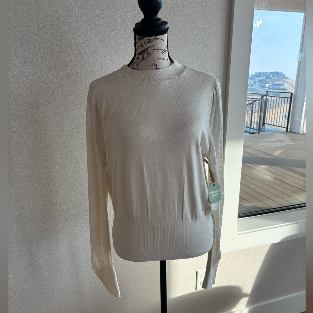 NWT Ryegrass Cream Colored Sweater Womens Size L (Size 12-14)